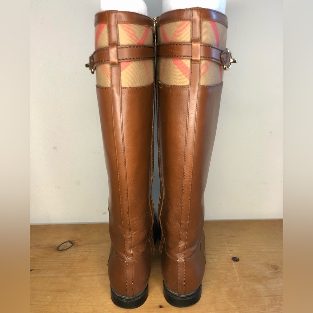 Burberry Dougal Check Trim Riding Boot Size 6.5 - Picture 7 of 13